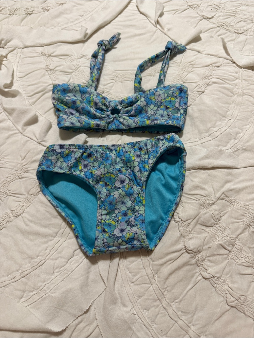 Peixoto Girls Blue Floral Bikini Set